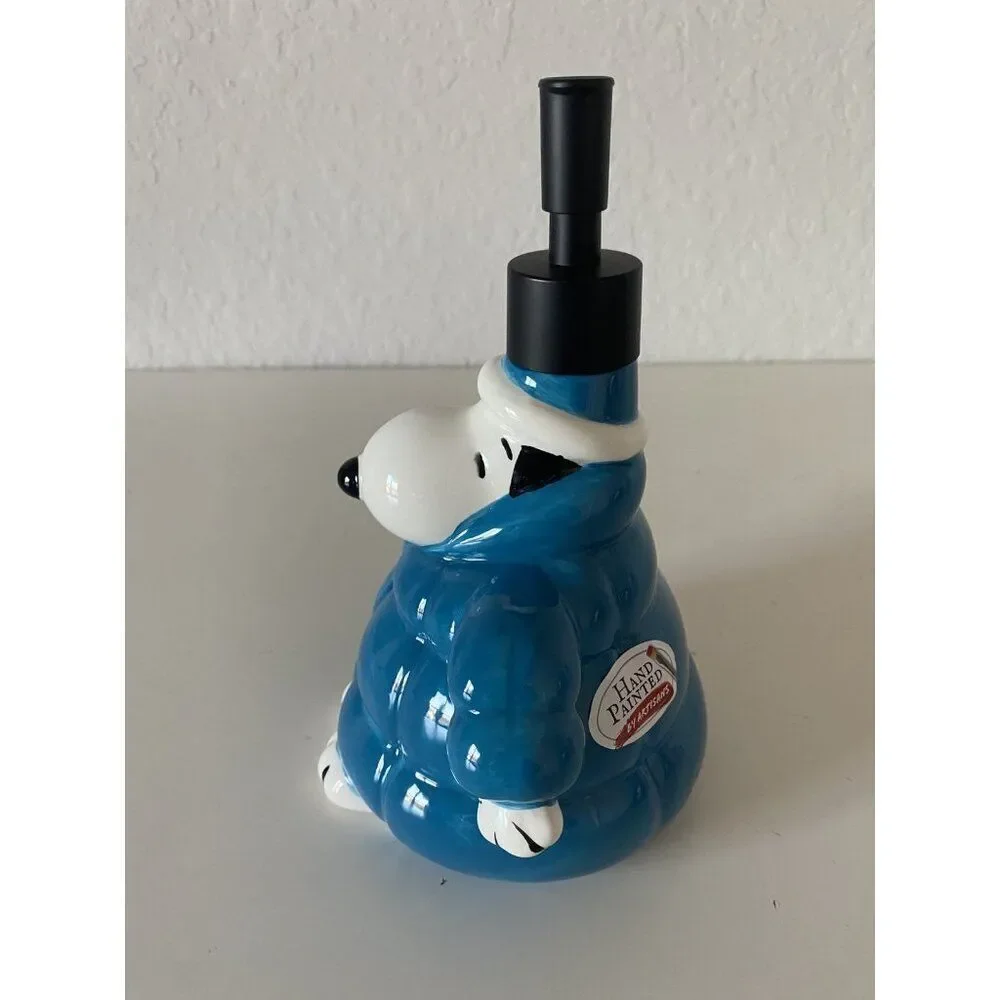 Peanuts Snoopy Soap Lotion Dispenser Blue Quilted Puffer‎ Puffy Jacket NEW